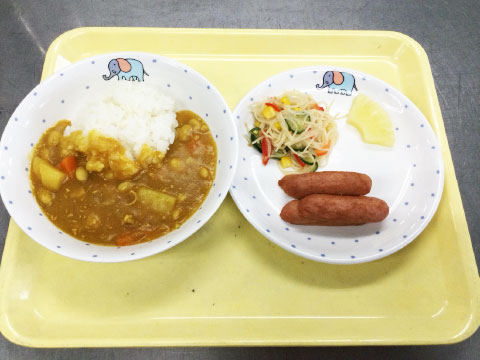 ある日のお給食（カレーライス）